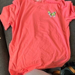 Men’s Coral T-Shirt with Embroidered Design